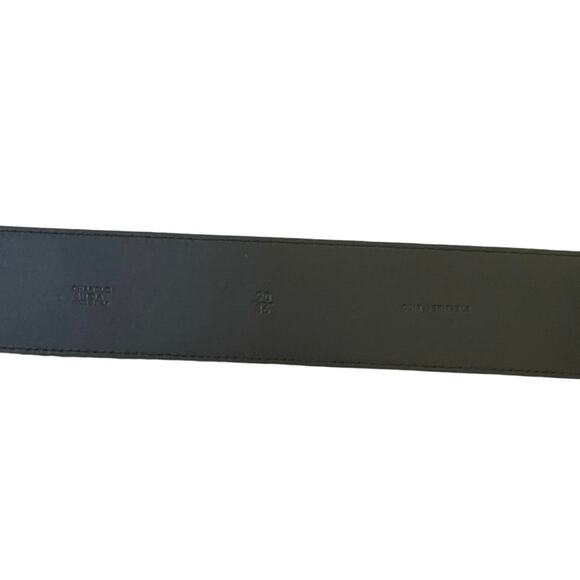 Chanel Black Crinkle Patent Leather CC Logo Belt, NWT, Size: 90
